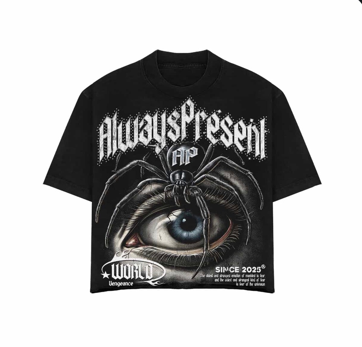 Always Present Spider Eye Tee – Black